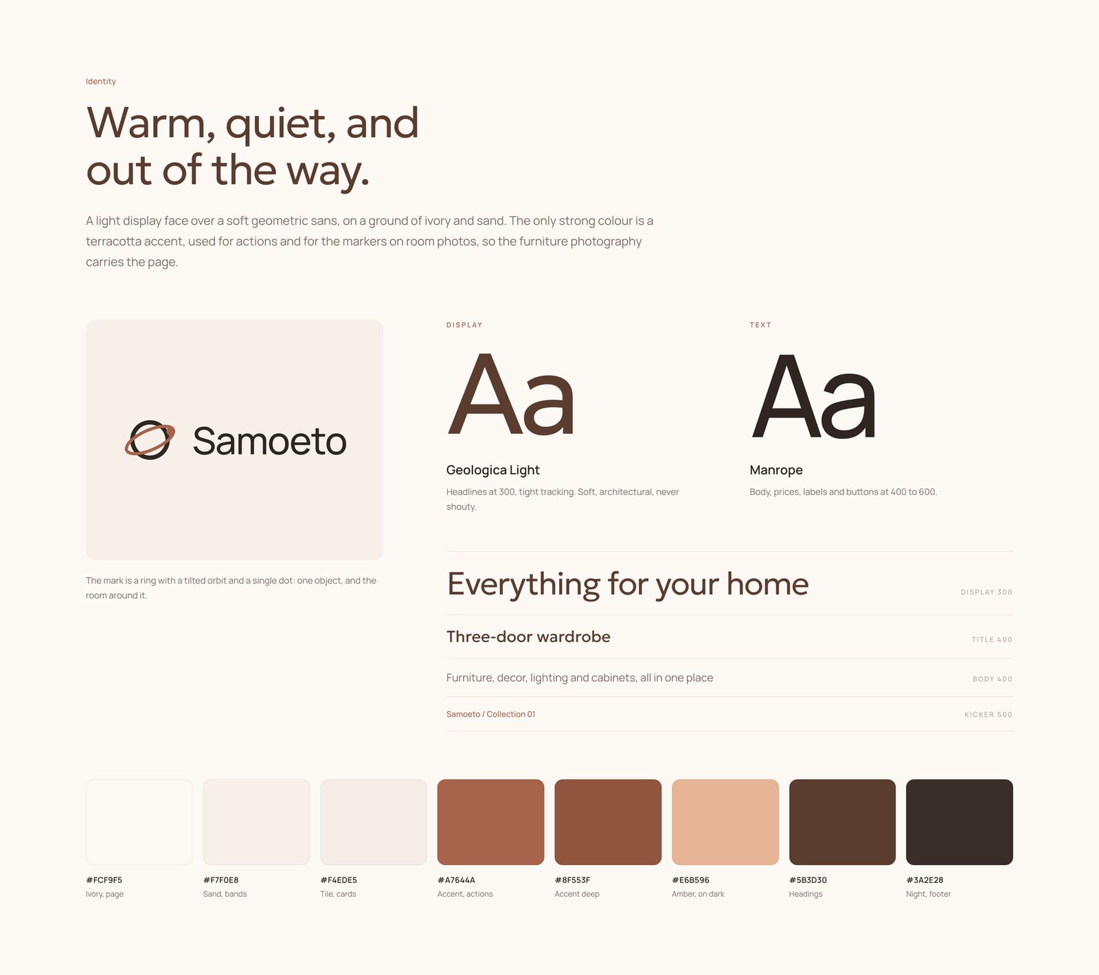 Samoeto · Warm, quiet, and out of the way.